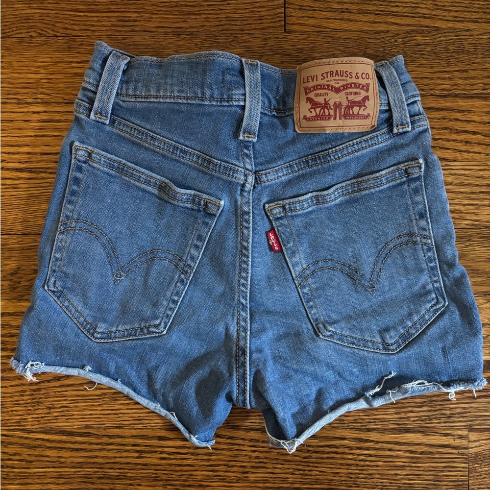 Levi's High Rise Jean Shorts with Frayed Hem
